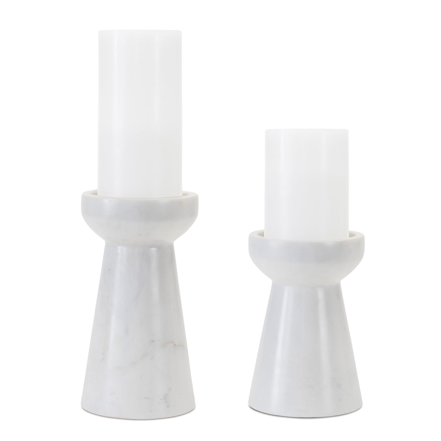Modern Marble Candle Holder Set of 2