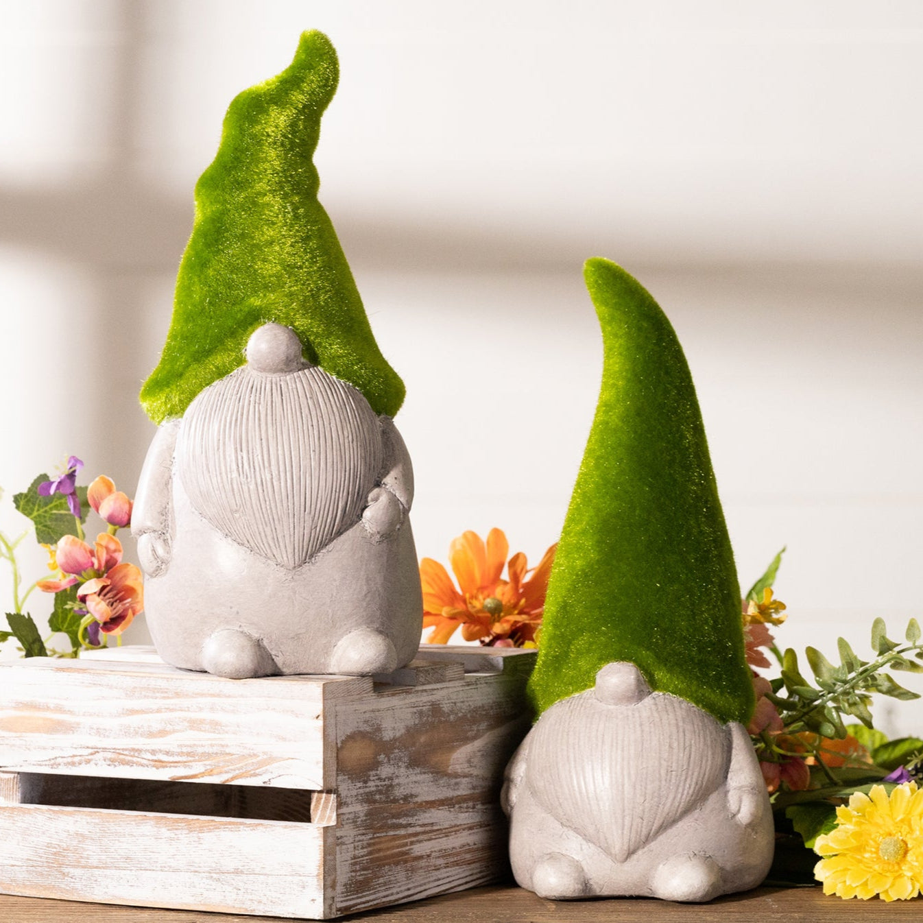 Mossy Terra Cotta Gnome Set of 2