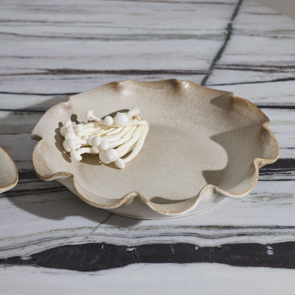 Scallop Trimmed Tray shown in a styled setting