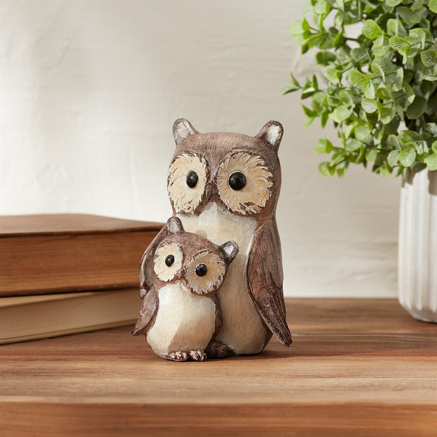 Woodland Owl with Baby Figurine Set of 4