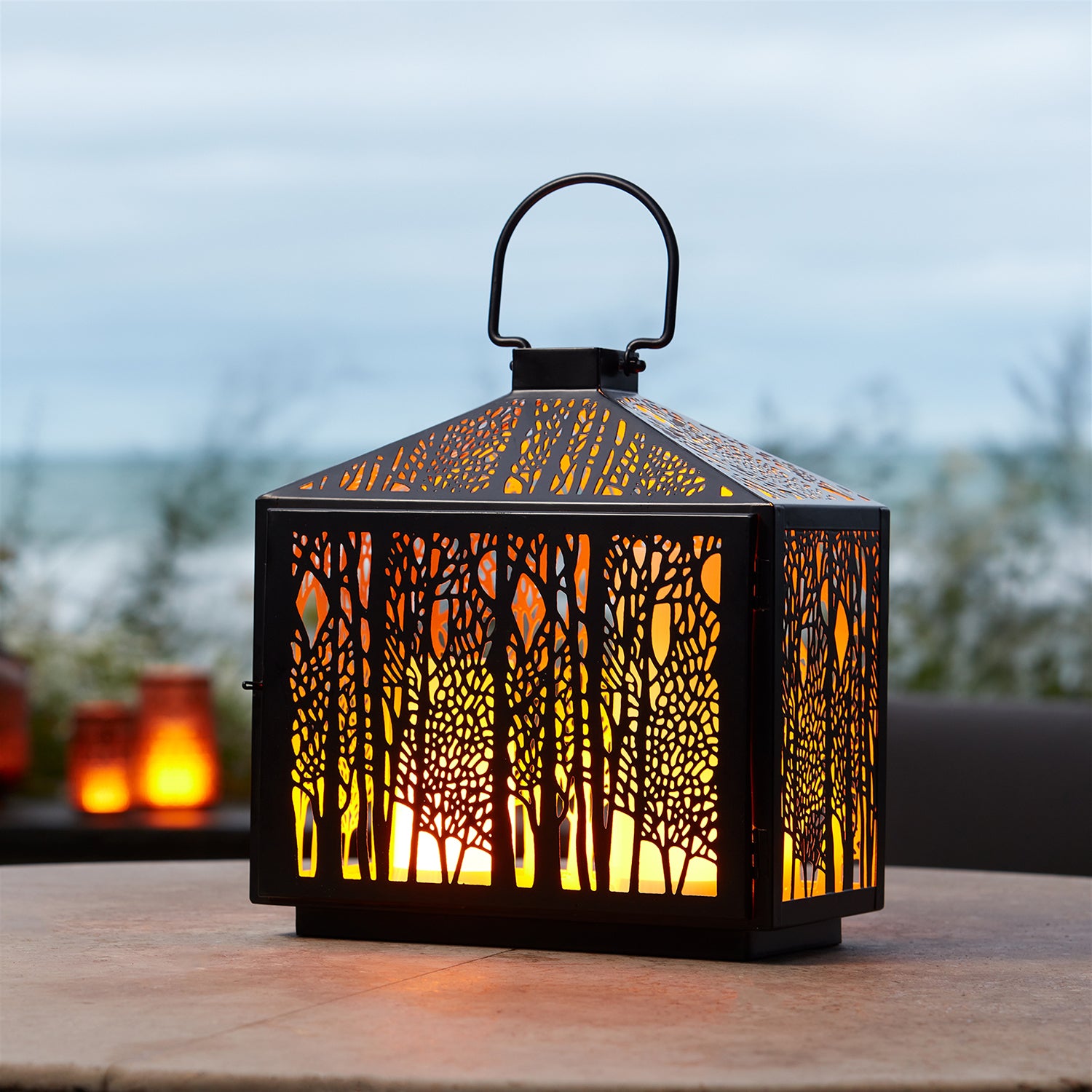Forest Cut Metal Lantern