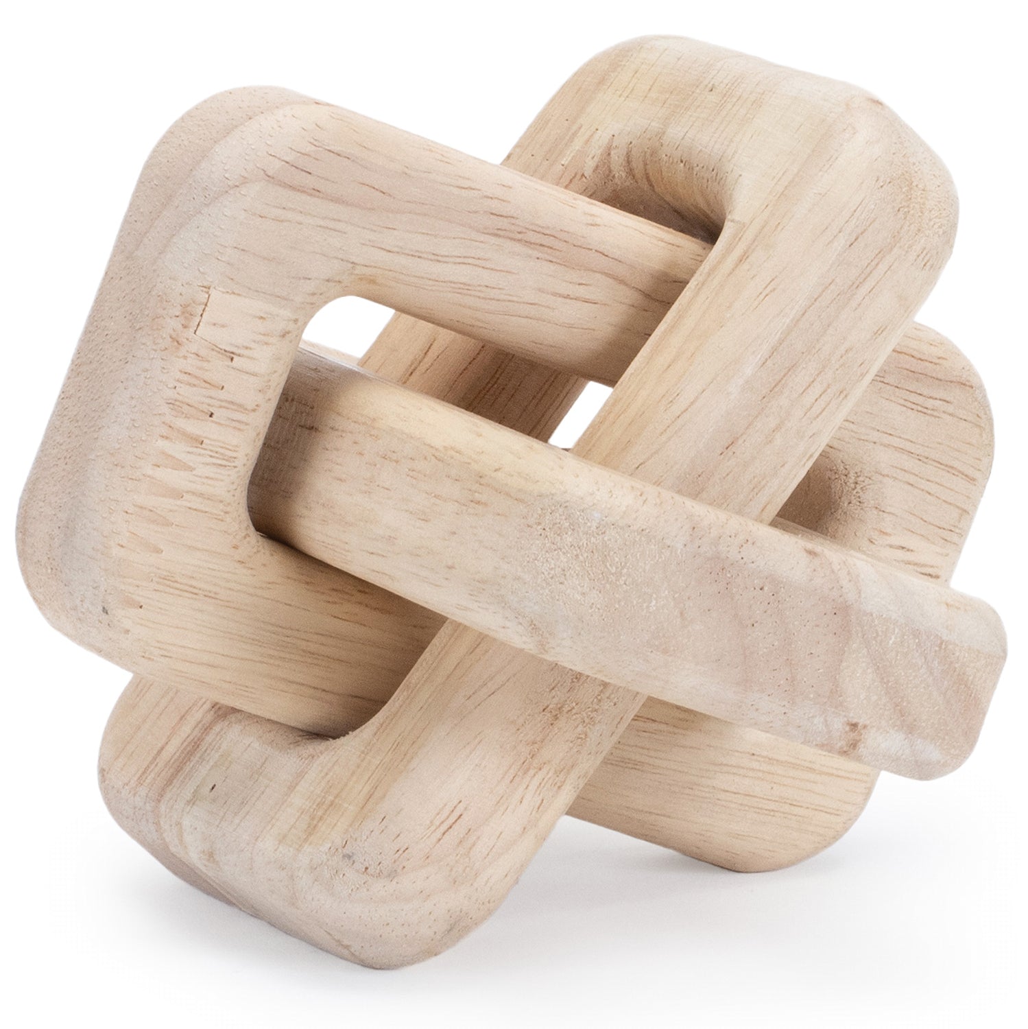 Oak Wood Square Link Décor Set of 3