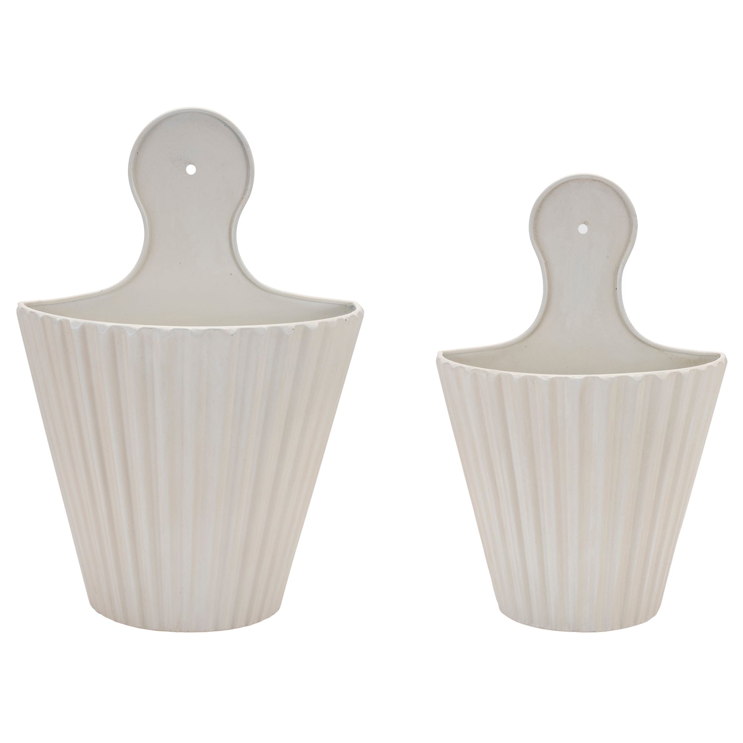 Ribbed Metal Wall Pocket Set of 2