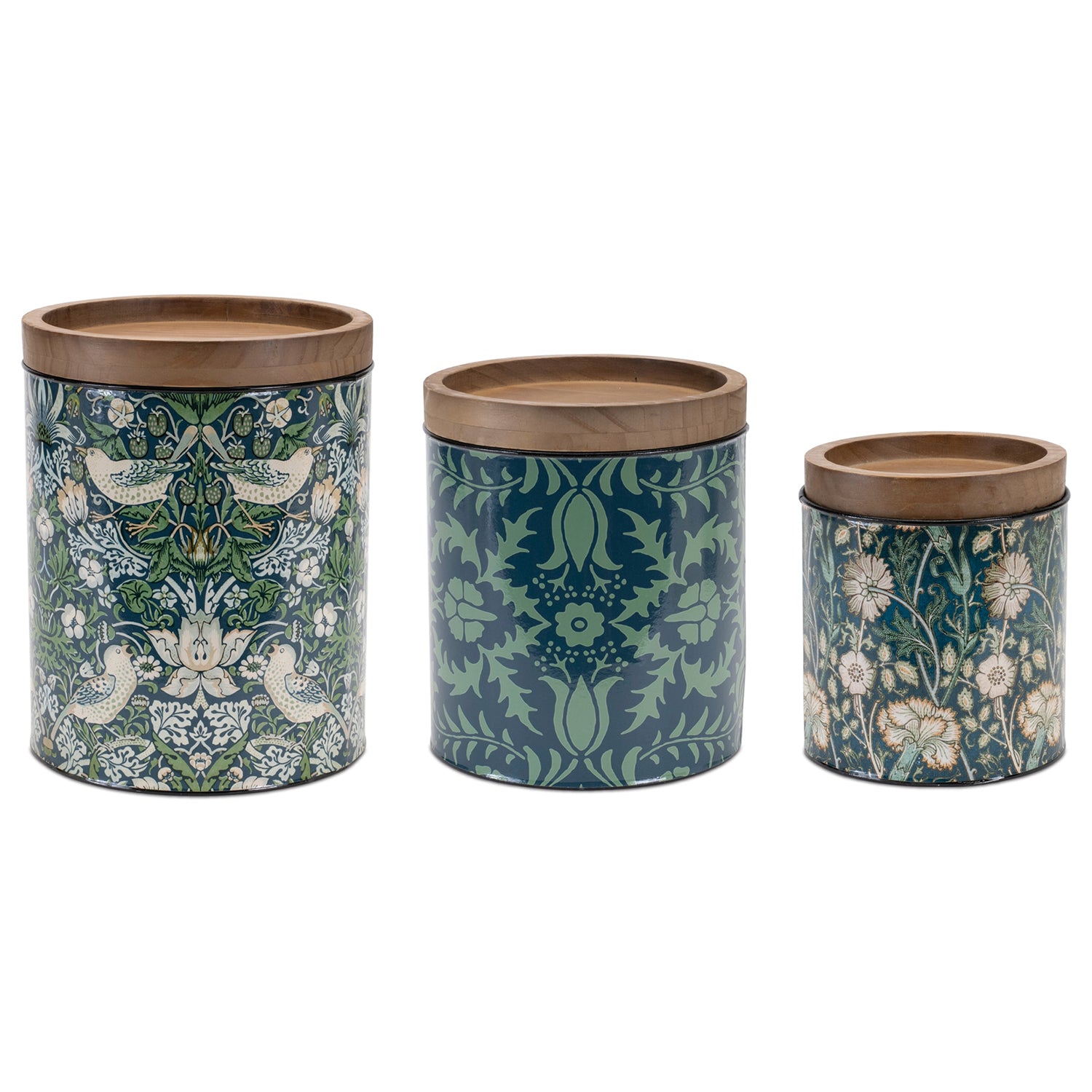 Round William Morris Canister Set of 3