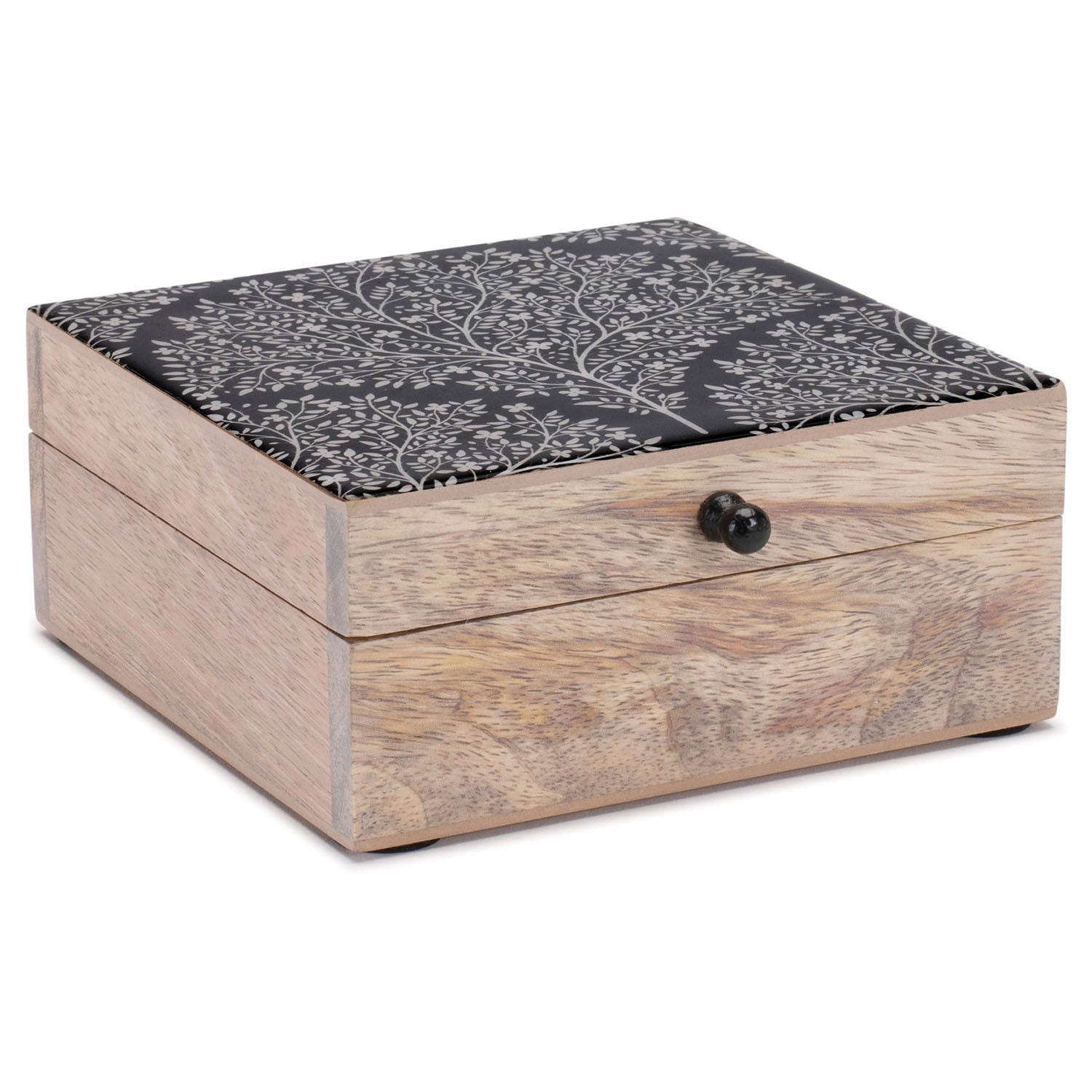 Mango Wood Box with Art Deco Lid