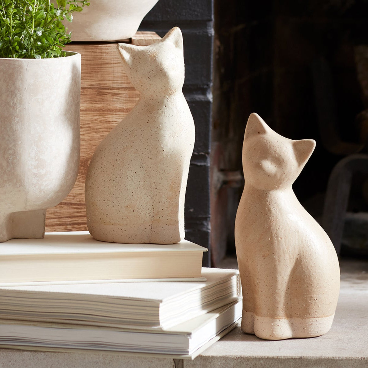 Ceramic Cat Decor Set of 2