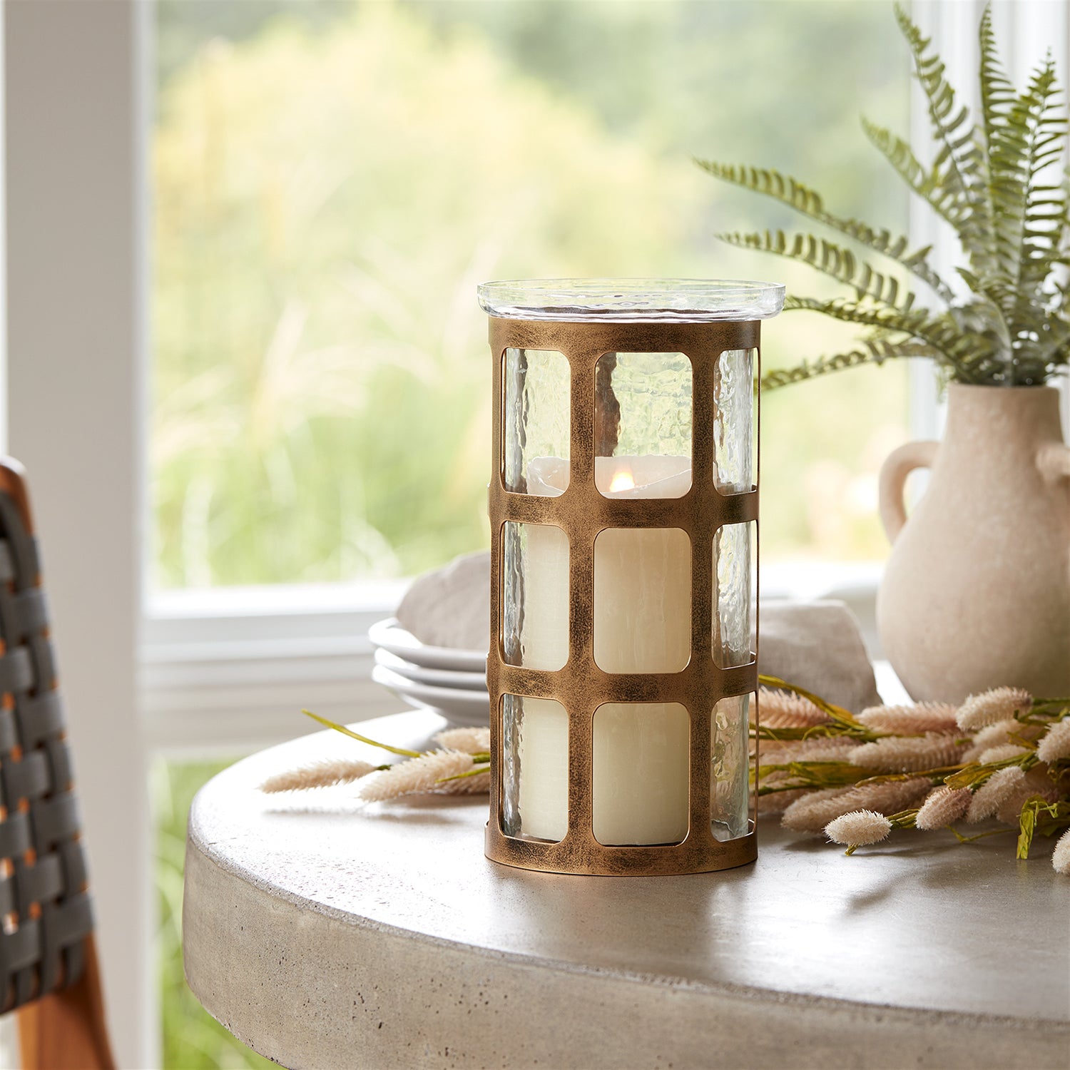 Wavy Glass Candle Holder Set of 2