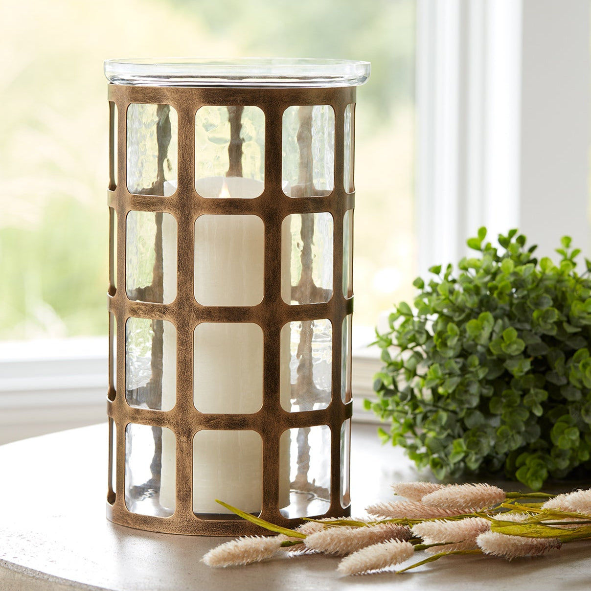 Wavy Glass Candle Holder Set of 2