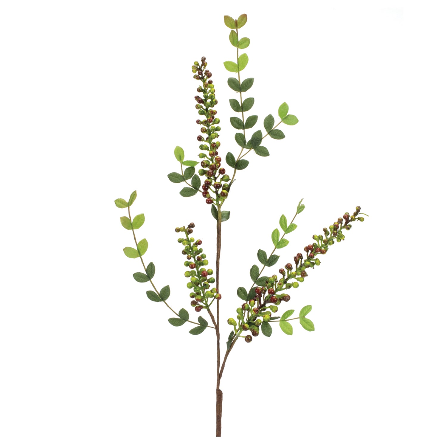 Variegated Red Berry Foliage Spray Set of 6