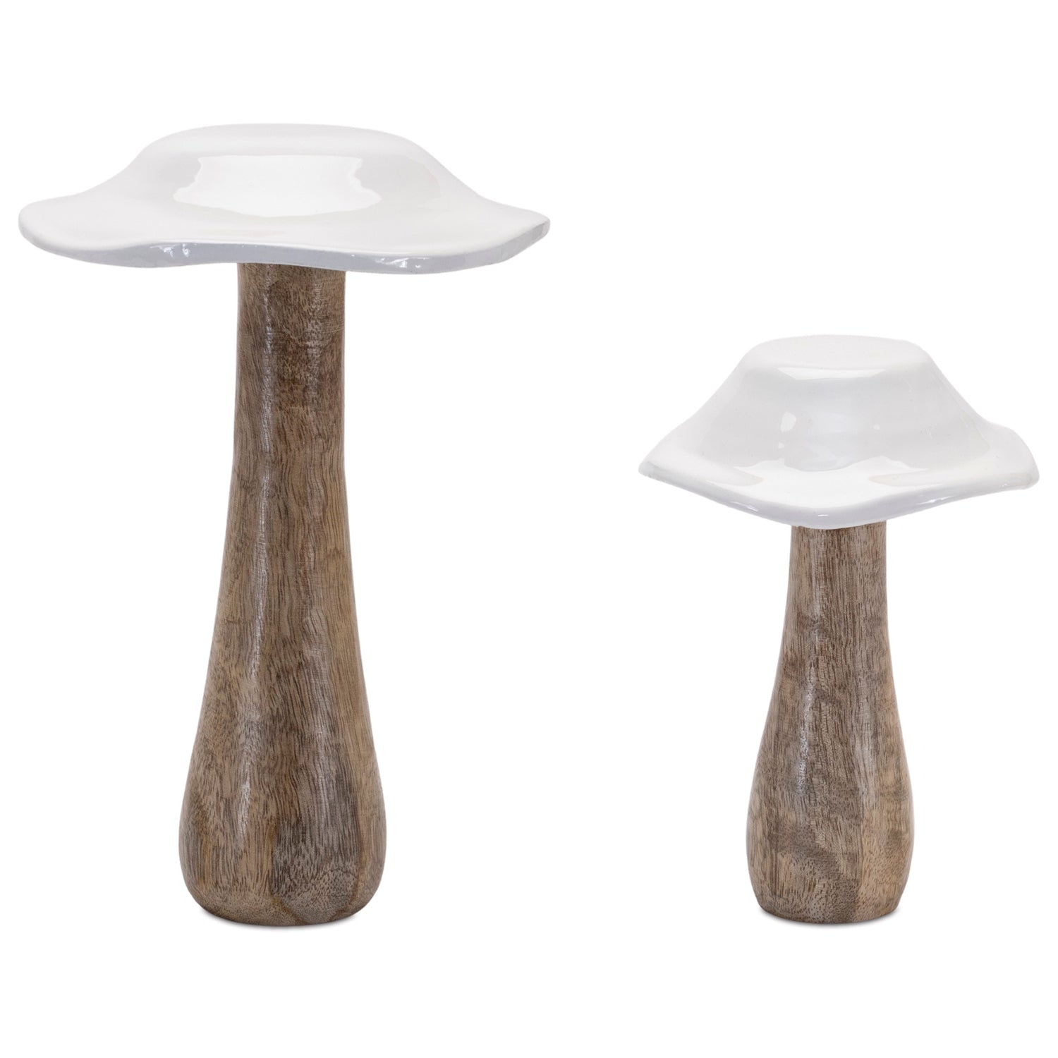 Wood Mushroom Decor Set of 4
