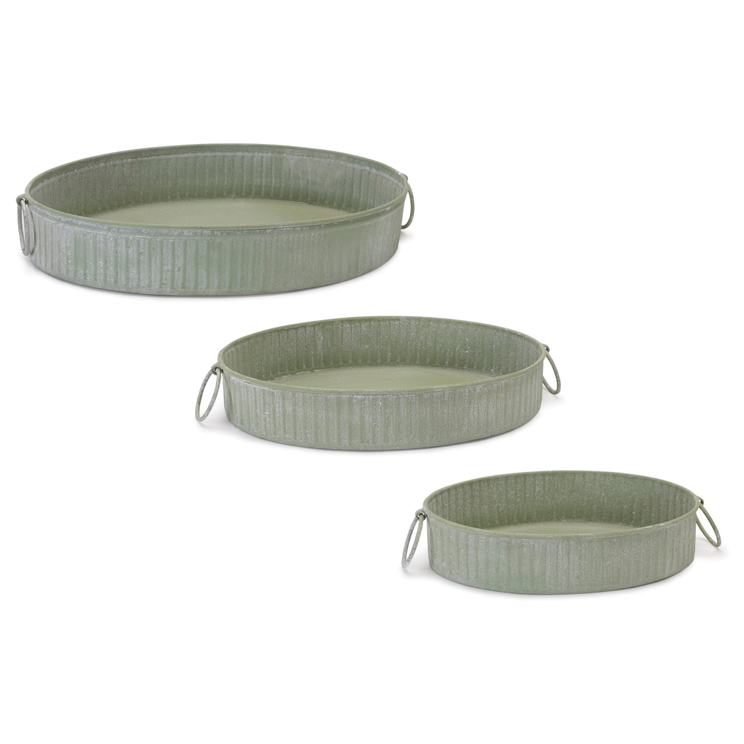 Round Iron Metal Tray Set of 3