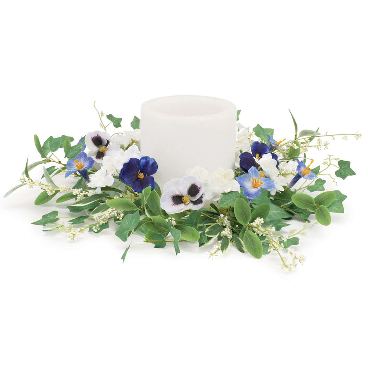Mixed Petunia Pansy Candle Ring