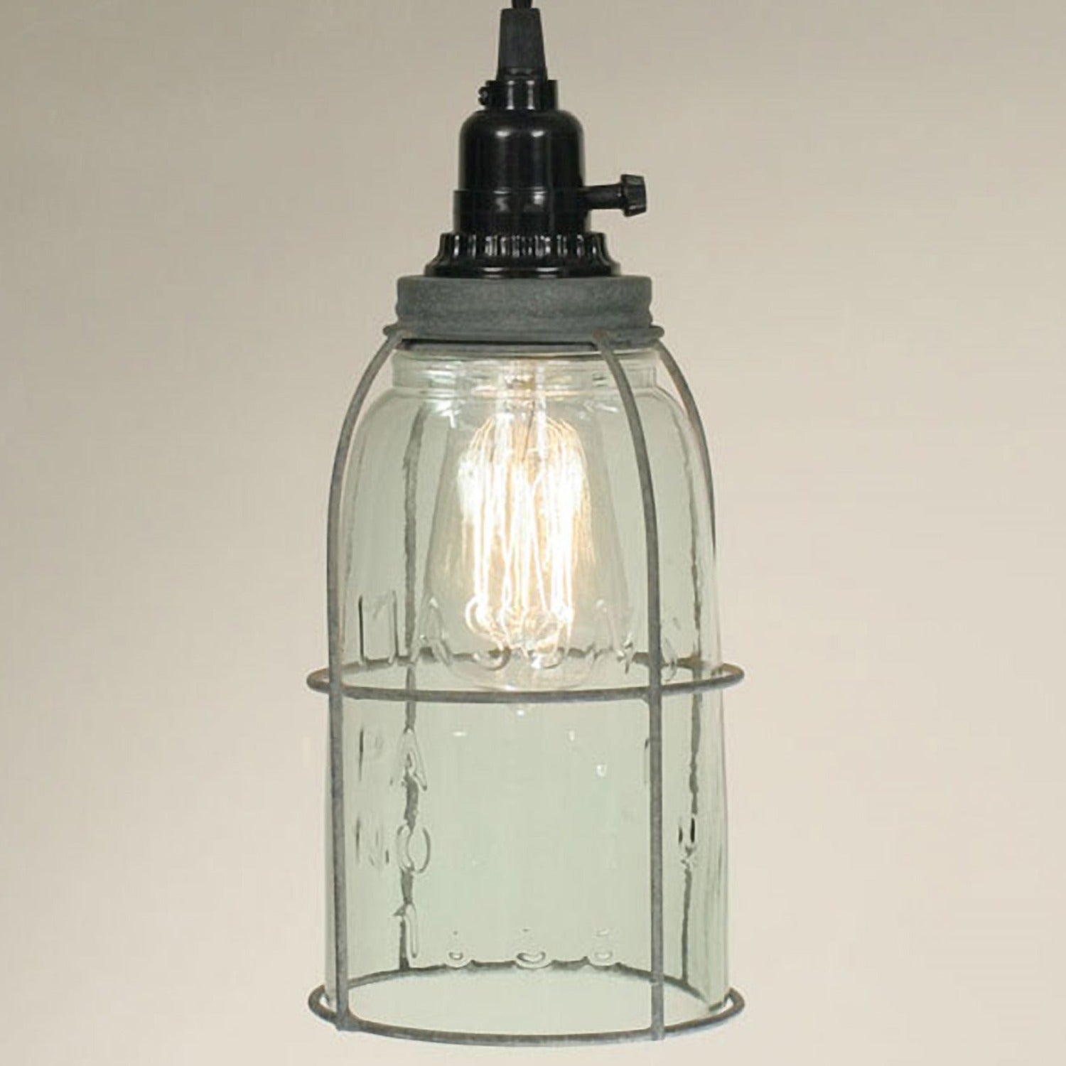 Half Gallon Caged Mason Jar Pendant