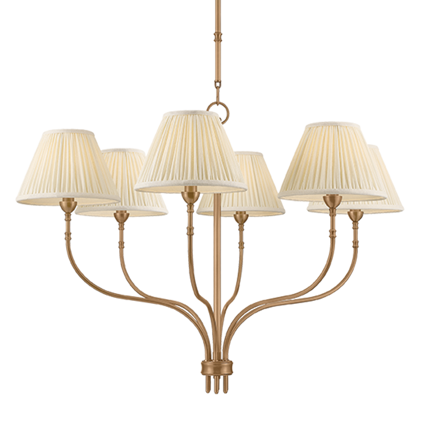Hudson Valley Lighting Garnerville Small Chandelier in Patina Brass, primary product view