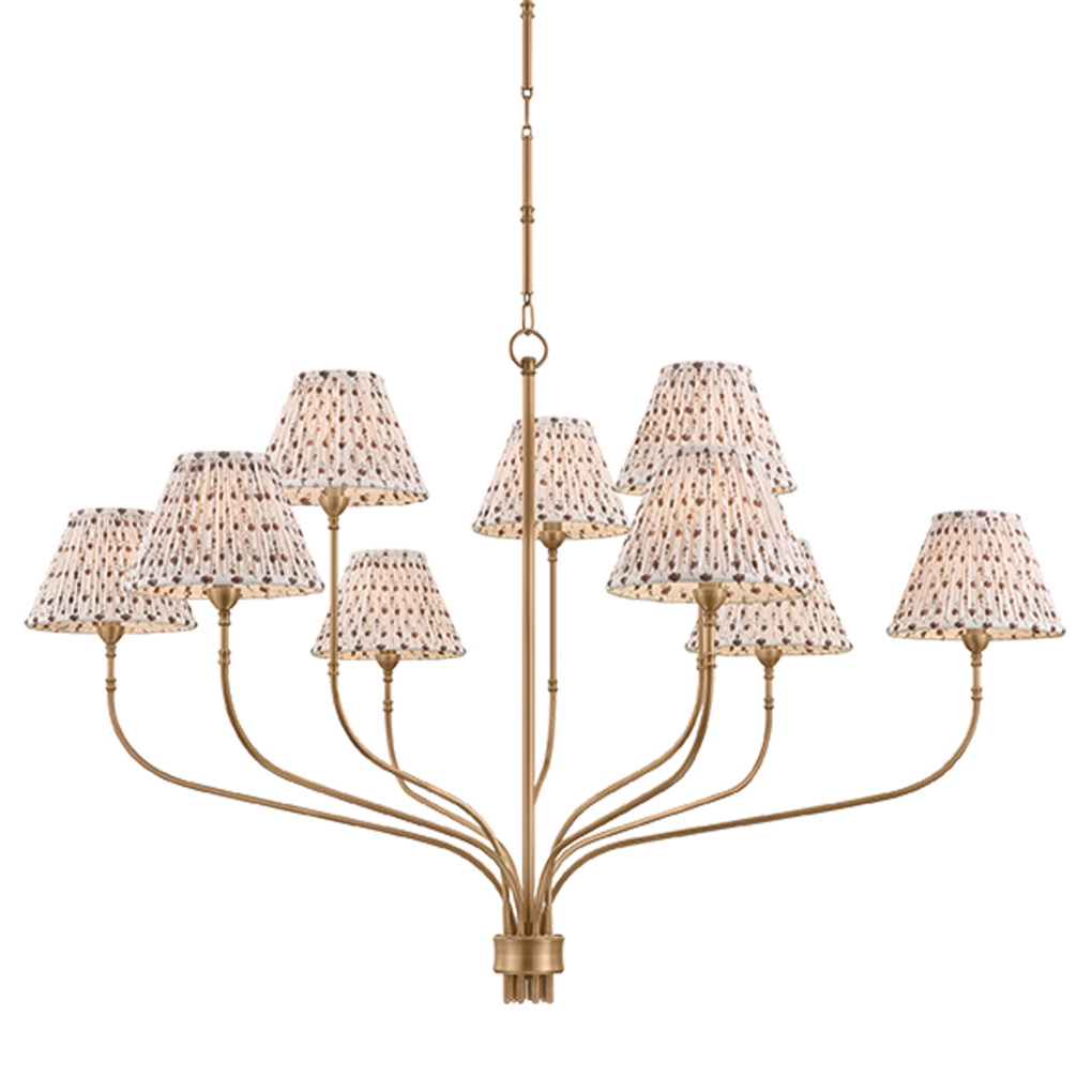 Hudson Valley Lighting Garnerville Large Chandelier in Patina Brass, primary product view