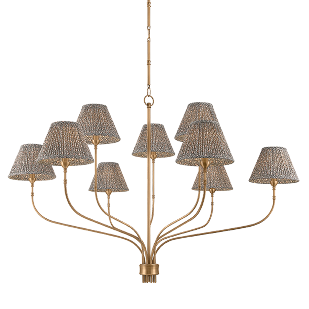 Hudson Valley Lighting Garnerville Large Chandelier in Patina Brass, primary product view