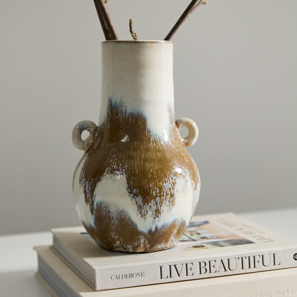 Ulysses Vase shown as a styled home décor accent