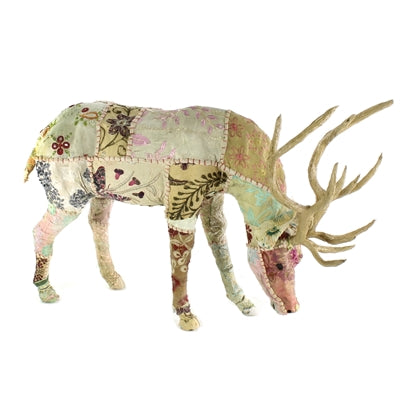 Bavarian Forest Stag Grazing Sculpture