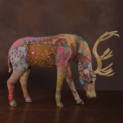 Bavarian Forest Stag Grazing Sculpture