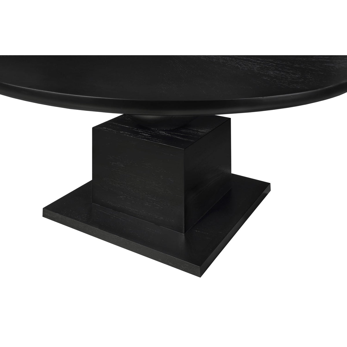 Rishal 60in Black Solid Wood And Oak Veneer Dining Table