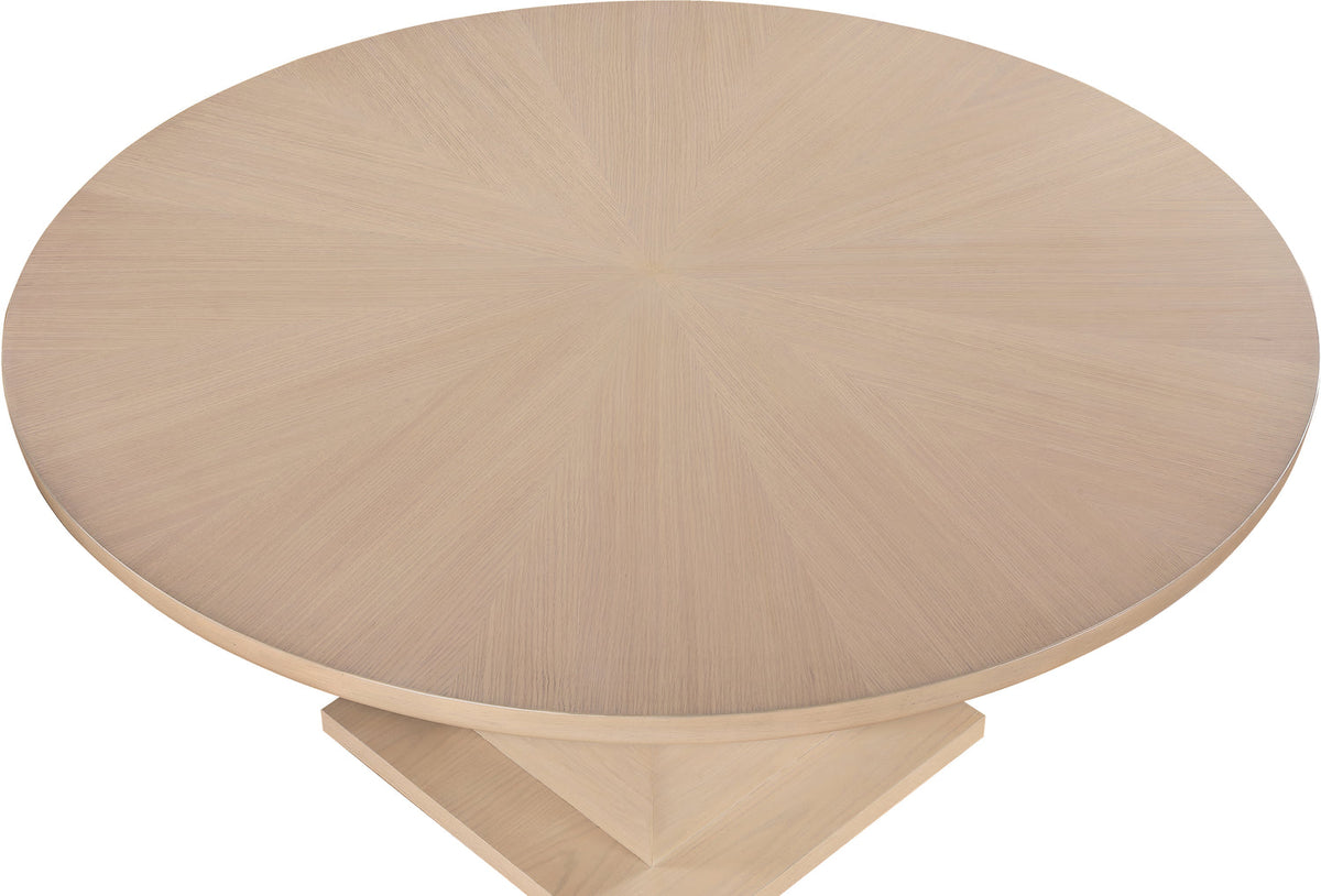 Rishal 60in Natural Solid Wood And Oak Veneer Dining Table