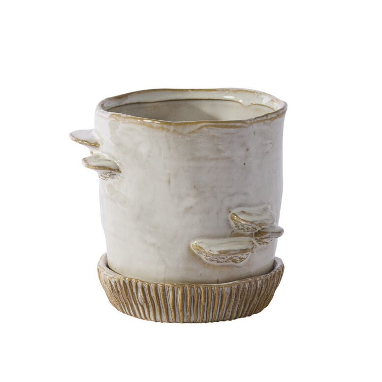 Stepped Mushroom Pot With Saucer