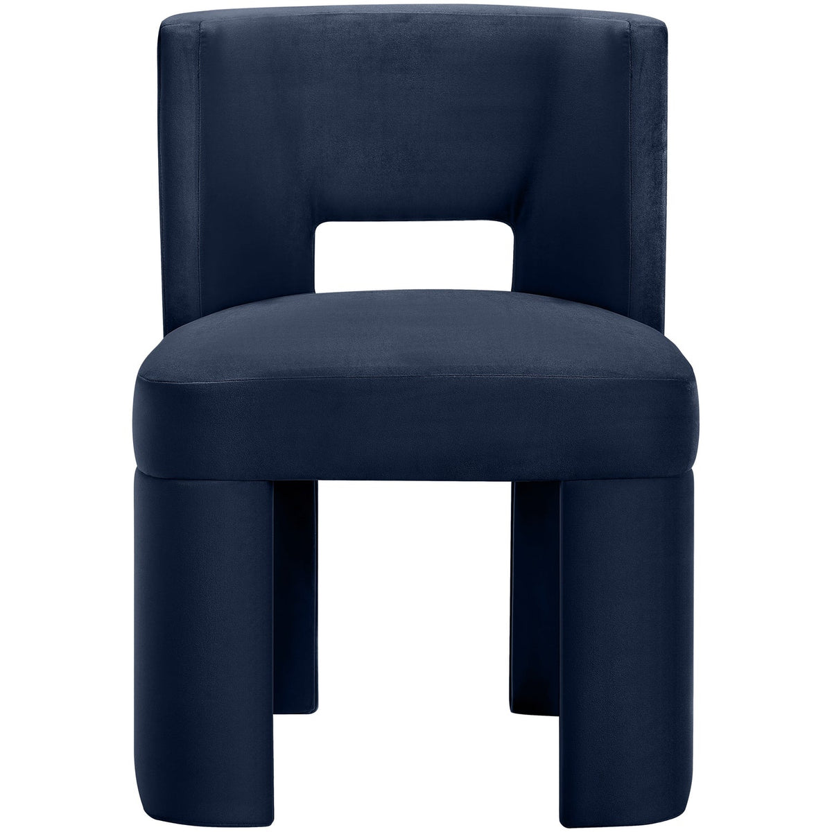 Zuno Navy Velvet Performance Fabric Upholstered Dining Chair Set of 2