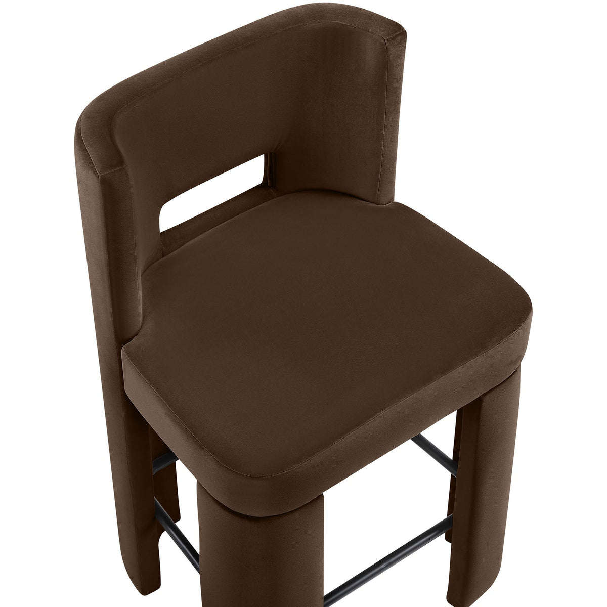 Zuno Brown Velvet Performance Fabric Upholstered Counter Stool Set of 2