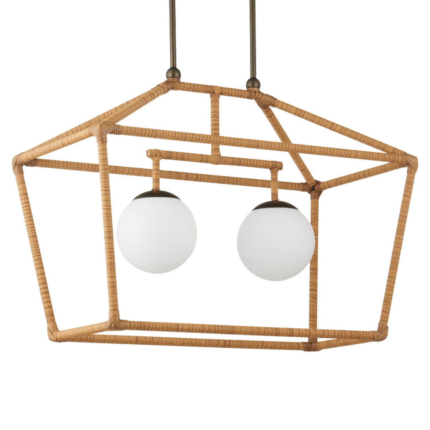 Currey & Co Denison Natural Rectangular Outdoor Lantern