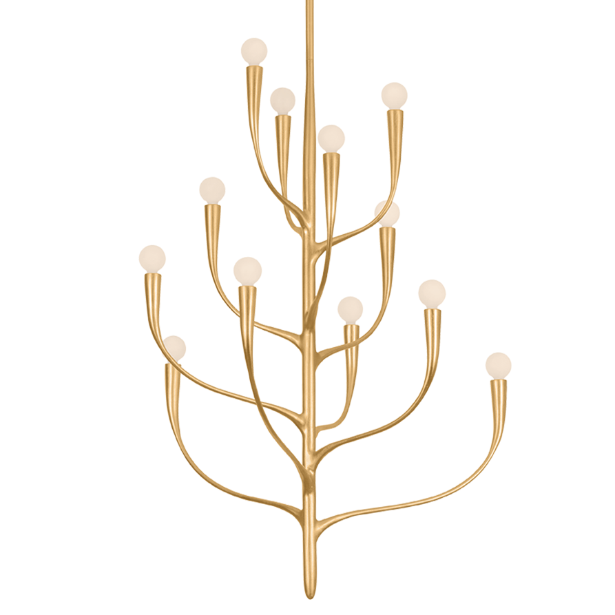 Hudson Valley Lighting Labra Long Chandelier in Warm Silver Leaf, primary product view