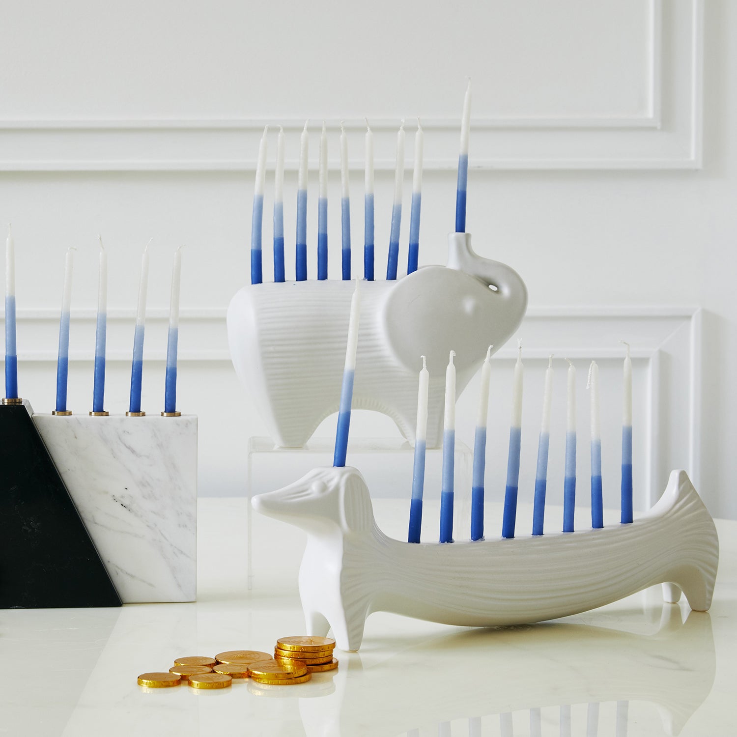 Jonathan Adler Dachshund Menorah Paynes Gray