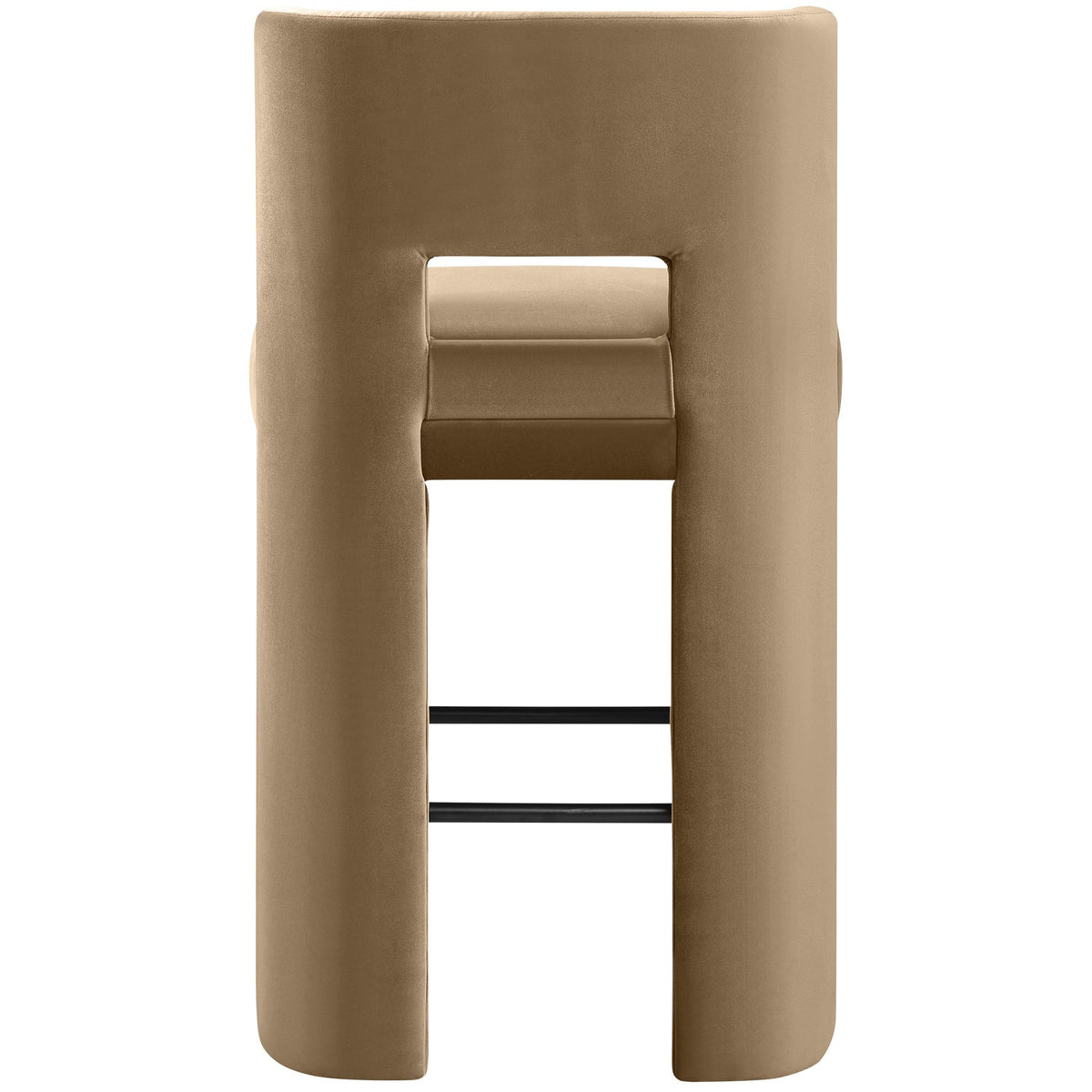 Zuno Beige Velvet Performance Fabric Upholstered Bar Stool Set of 2