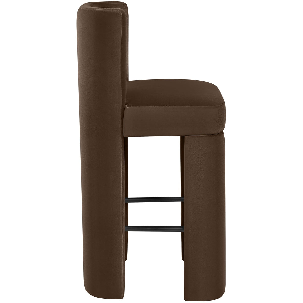 Zuno Brown Velvet Performance Fabric Upholstered Bar Stool Set of 2