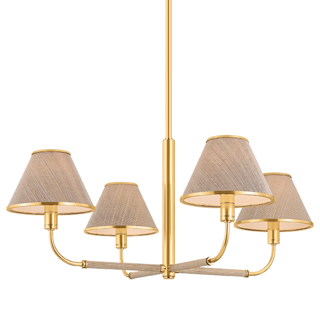 Hudson Valley Lighting Shore Road Small Chandelier in Aged Brass, primary product view