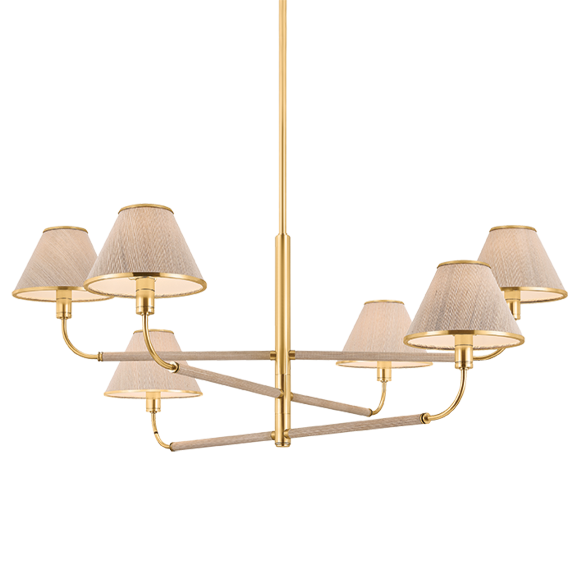 Hudson Valley Lighting Shore Road Large Chandelier in Aged Brass, primary product view