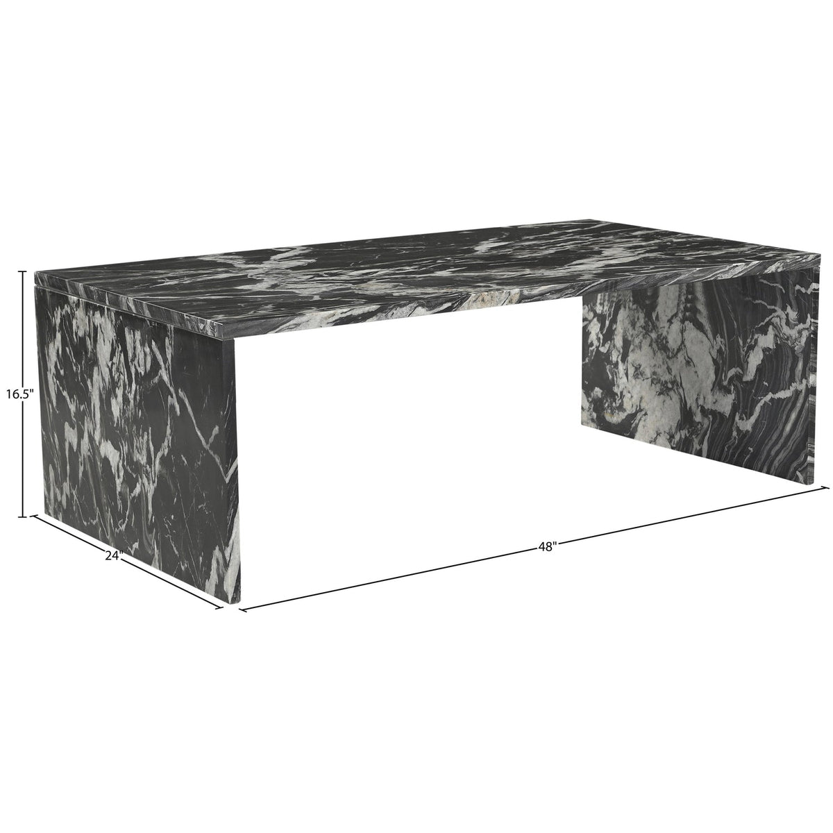 Vernazza Black Genuine Marble Coffee Table