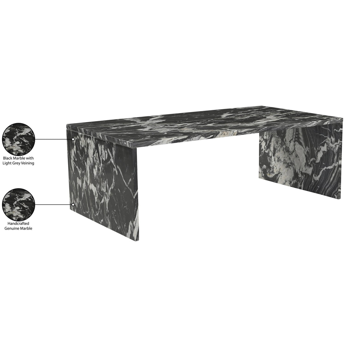 Vernazza Black Genuine Marble Coffee Table