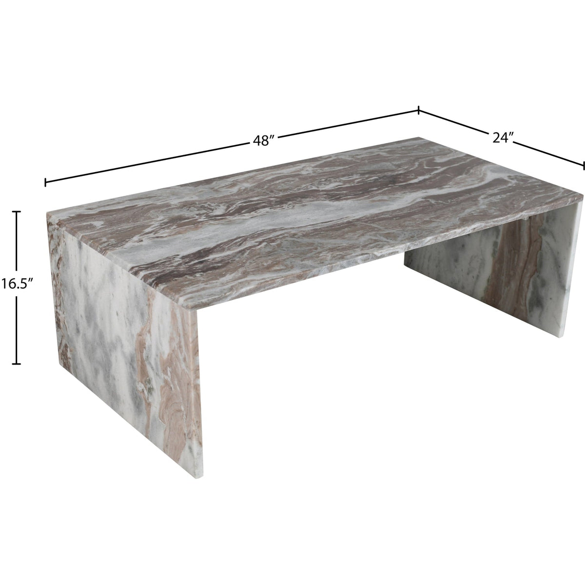 Vernazza Brown Genuine Marble Coffee Table