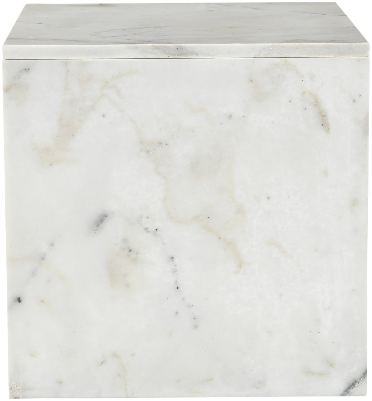 Vernazza White Genuine Marble End Side Table Set of 2