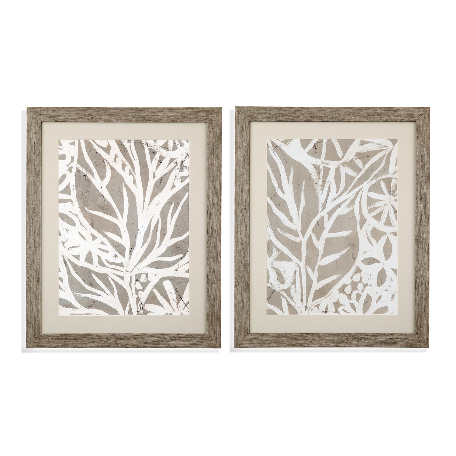 Bassett Mirror Mudcloth Foliage Framed Print Set of 2