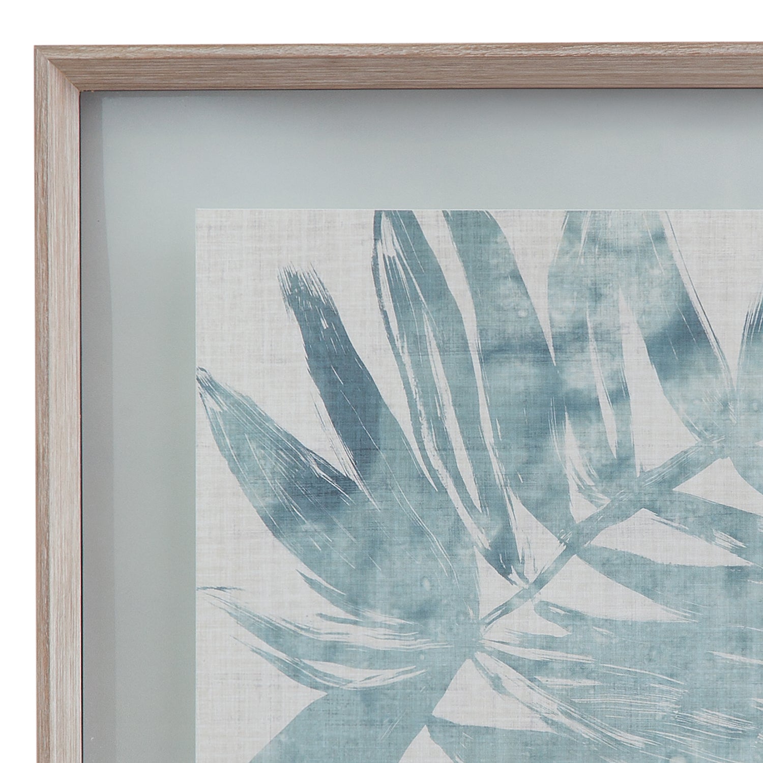 Bassett Mirror Burlap Ocean Palm Framed Print Set of 4