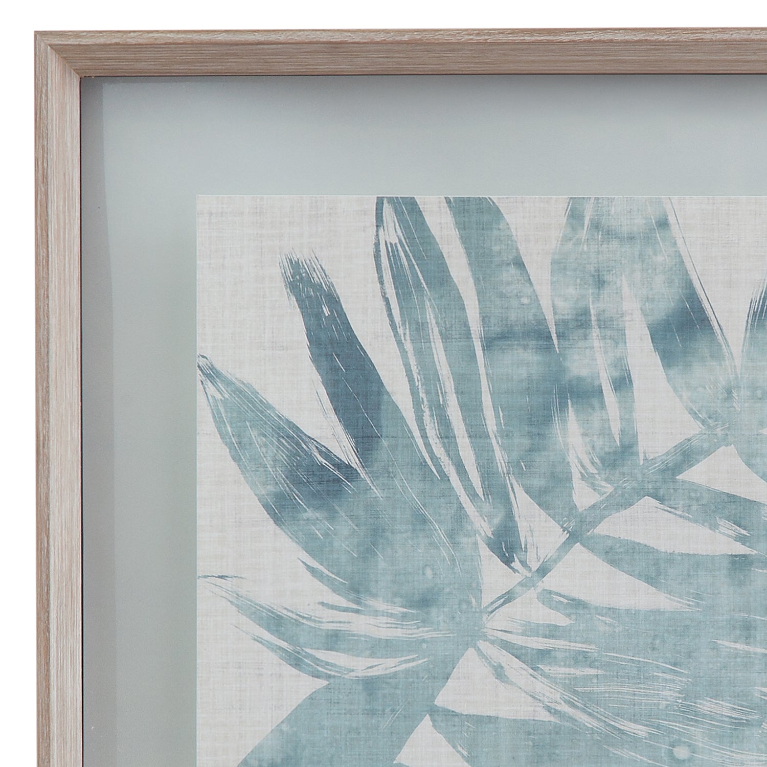 Bassett Mirror Burlap Ocean Palm I Framed Print