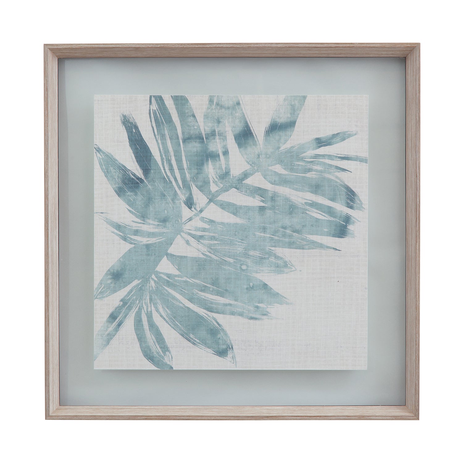 Bassett Mirror Burlap Ocean Palm I Framed Print
