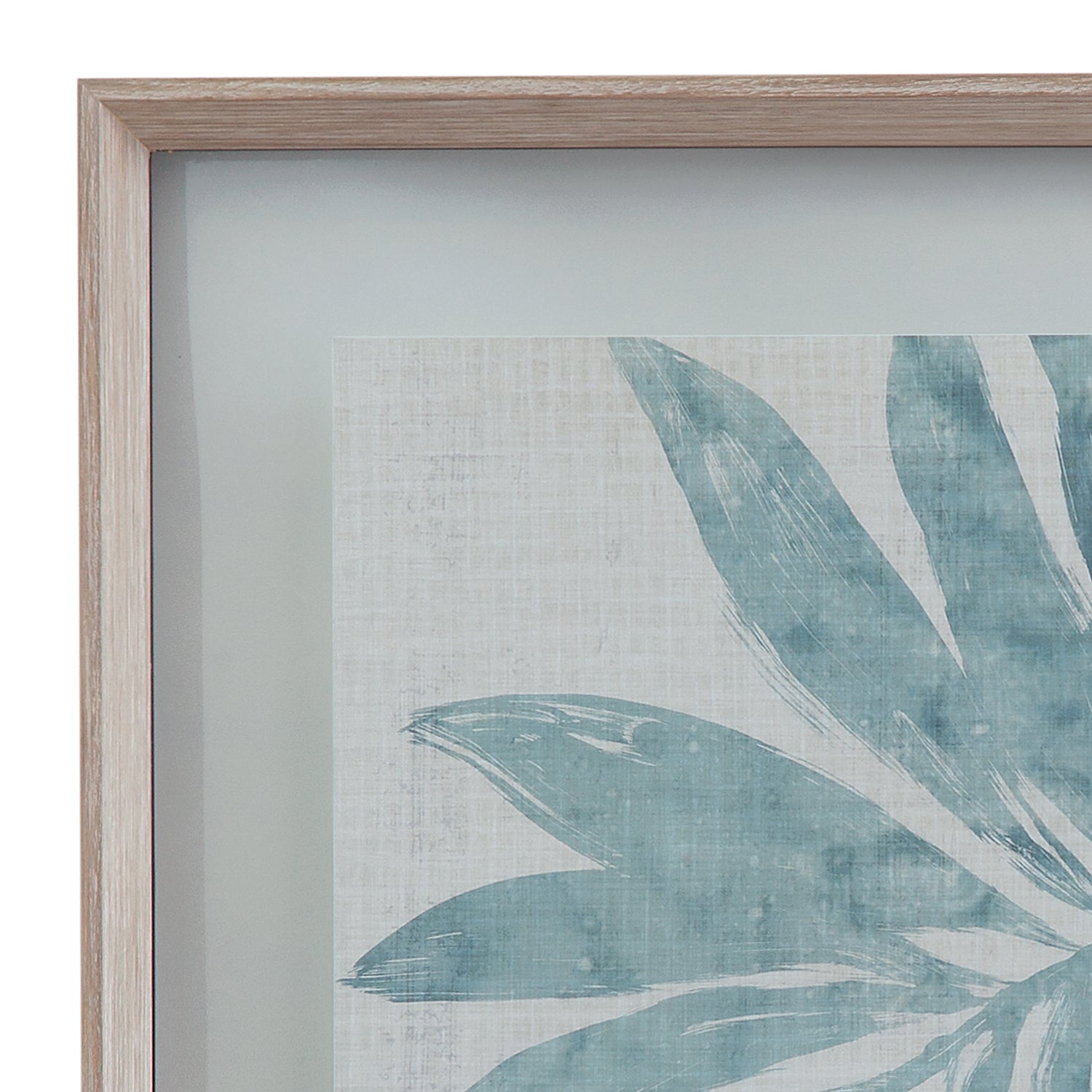 Bassett Mirror Burlap Ocean Palm IX Framed Print