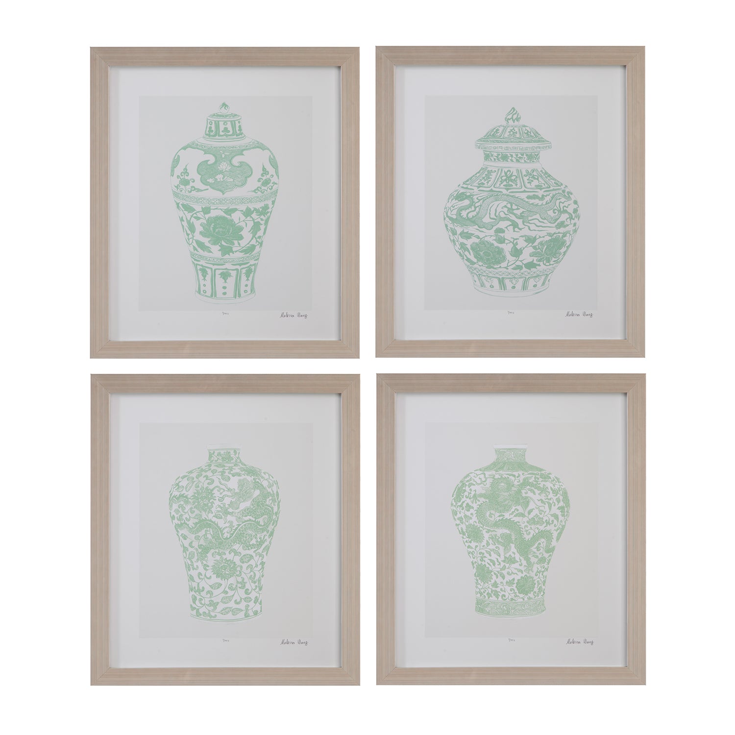 Bassett Mirror Mint Vases II Framed Print