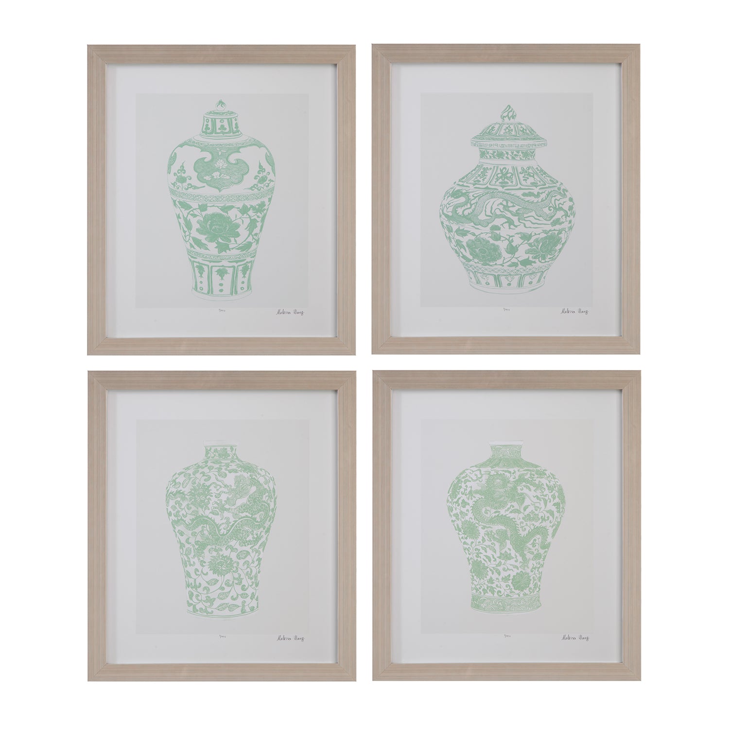 Bassett Mirror Mint Vases III Framed Print