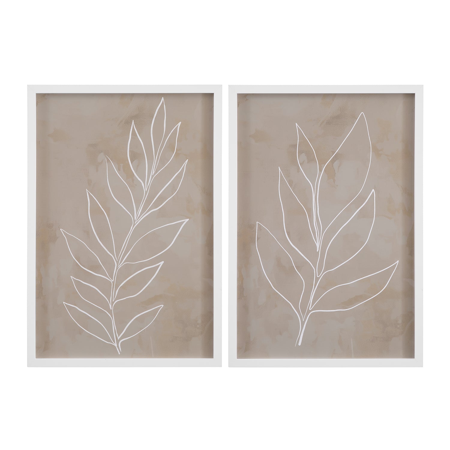 Bassett Mirror Leaf Line Art II Framed Print