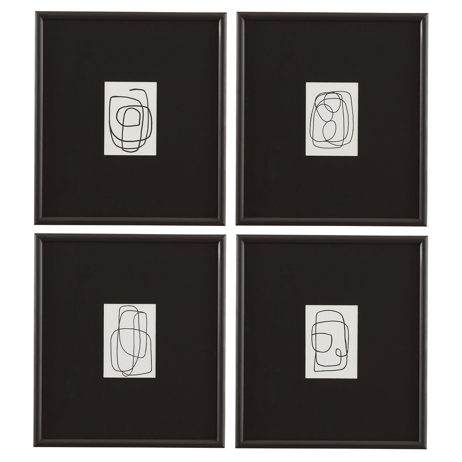 Bassett Mirror Form Study Framed Artwork Set of 4