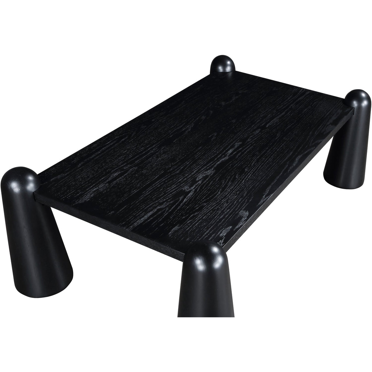 Wyndham Black Solid Wood And Oak Veneer Coffee Table