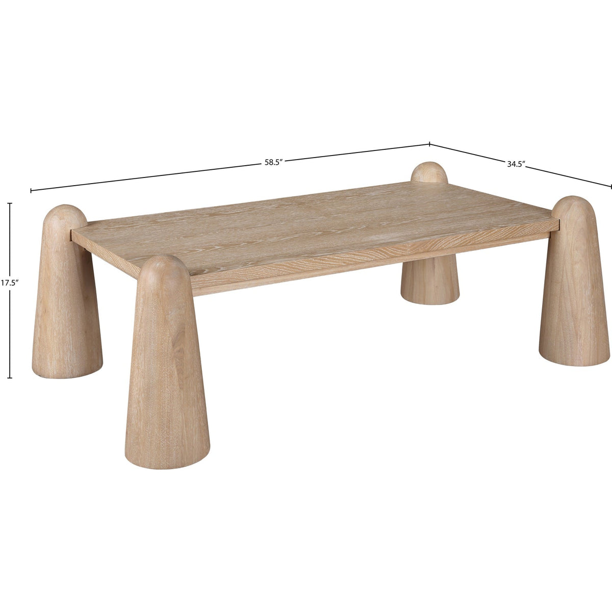 Wyndham Natural Solid Wood And Oak Veneer Coffee Table